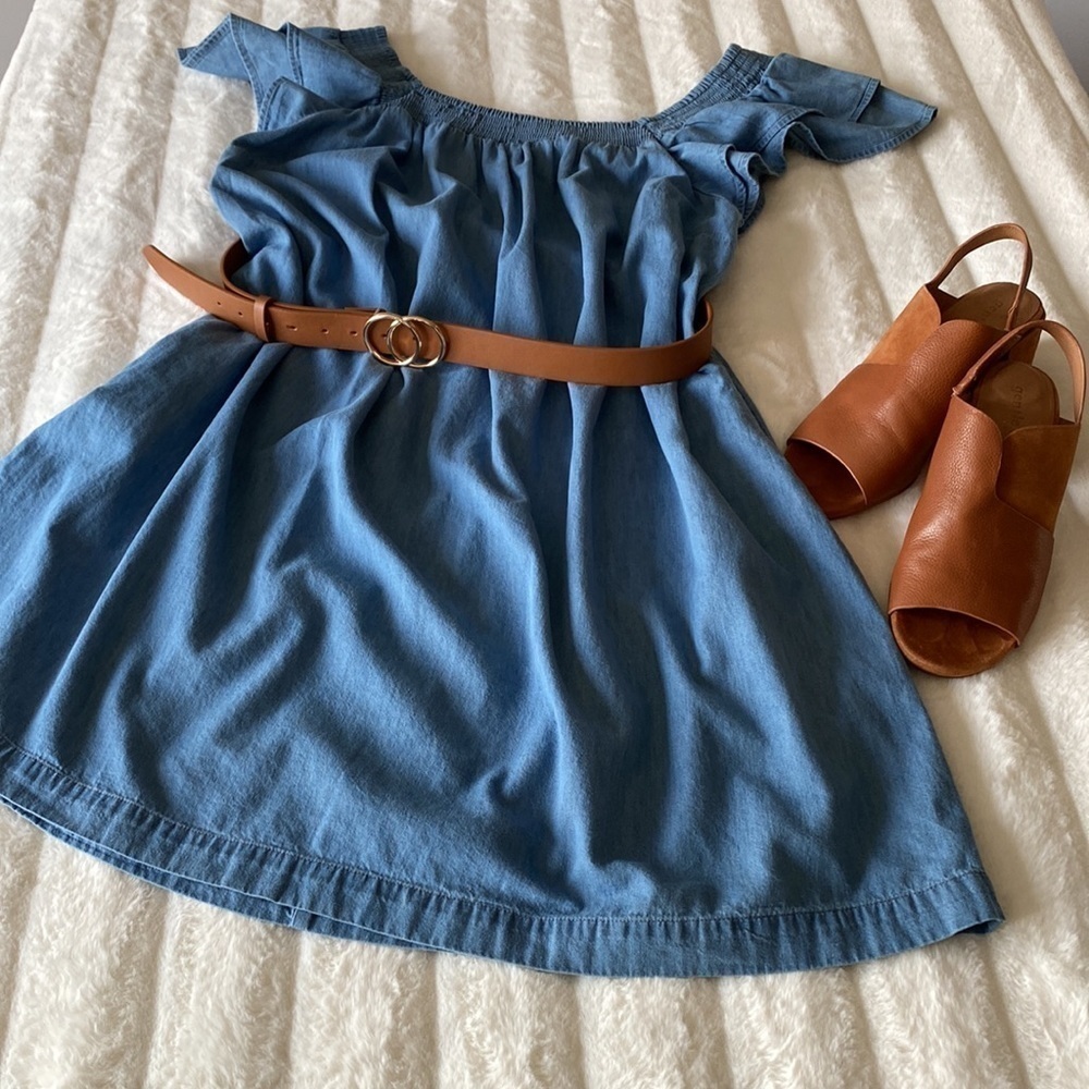 Lane Bryant Chambray Flutter Sleeve Dress Sz 18/20